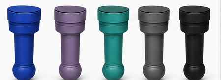 TOOKAS shakers in blue, purple, teal, gray and black
